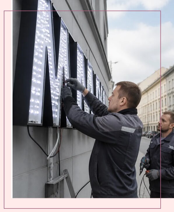 Изготовление и монтаж светодиодных LED вывесок в Каспийске