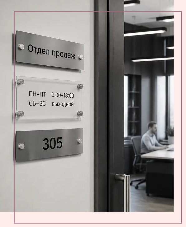 Офисные таблички на дверь в Каспийске по цене от 4989 р. | Аванза-Ксп